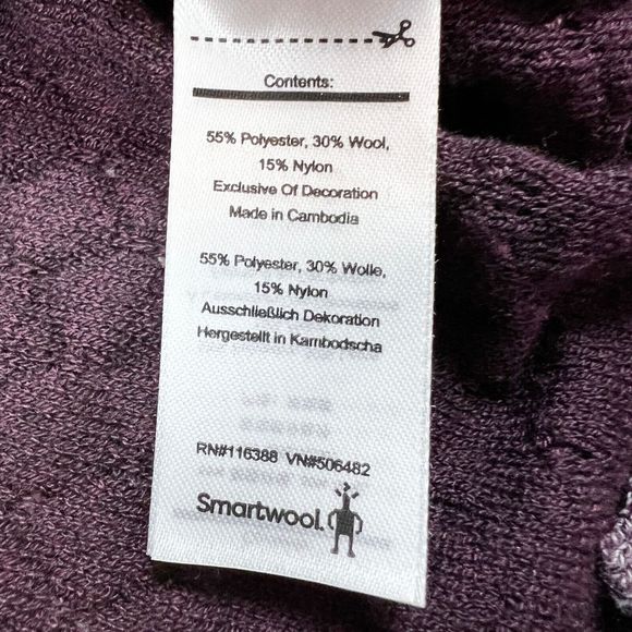 SmartWool Women's Shadow Pine Hoodie Sweater Wool Blend Sz S Eggplant Textured - Picture 8 of 12